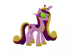 Size: 2860x2097 | Tagged: safe, artist:breathingartandmusic, derpibooru import, princess cadance, alicorn, pony, series:dark magic princesses, clothes, color change, corruptance, corrupted, corrupted cadance, dark equestria, dark magic, dark princess, dark world, darkened coat, darkened hair, evil cadance, female, glowing horn, horn, image, jewelry, jpeg, magic, peytral, possessed, regalia, shoes, simple background, solo, sombra eyes, tiara, tyrant cadance, white background