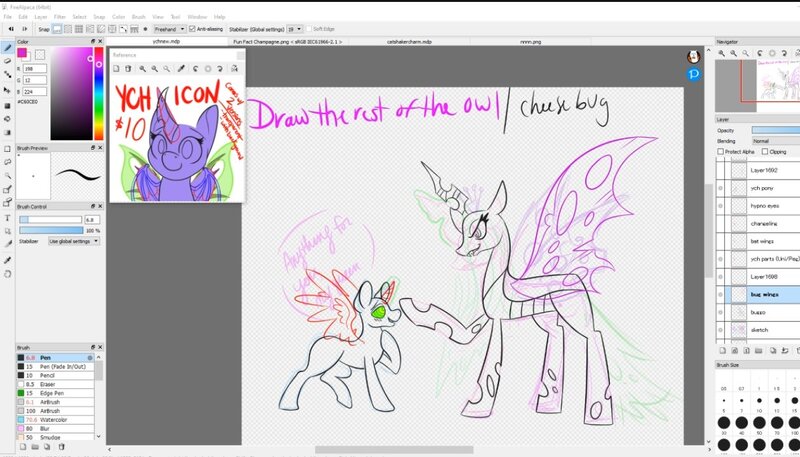 Size: 1255x717 | Tagged: safe, artist:inkynotebook, derpibooru import, screencap, queen chrysalis, oc, changeling, changeling queen, female, glowing horn, horn, image, jpeg, lineart, raised hoof, wip