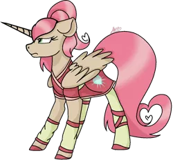 Size: 1036x960 | Tagged: source needed, useless source url, safe, artist:muhammad yunus, derpibooru import, alicorn, pony, aelita schaeffer, clothes, code lyoko, crossover, female, g2, g2 to g4, generation leap, heart, image, mare, png, simple background, solo, transparent background, unamused