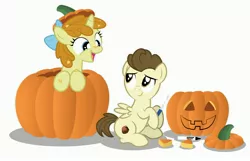 Size: 4096x2633 | Tagged: safe, artist:aleximusprime, derpibooru import, pound cake, pumpkin cake, pegasus, unicorn, brother and sister, carving, cute, digital art, female, fraternal twins, halloween, holiday, image, jack-o-lantern, jpeg, knife, male, older, older pound cake, older pumpkin cake, pen, pumpkin, siblings, simple background