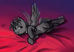 Size: 3508x2480 | Tagged: suggestive, artist:loonya, derpibooru import, oc, pony, auction, auction open, bed, bedroom eyes, bedsheets, clothes, commission, condom, condom in mouth, image, lingerie, looking at you, mouth hold, png, sketch, socks, spread wings, stockings, thigh highs, wings, ych advertisement, ych example, ych sketch, your character here