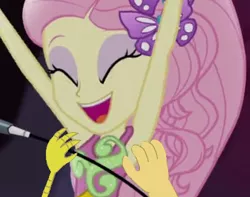 Size: 414x327 | Tagged: safe, derpibooru import, edit, edited screencap, screencap, discord, fluttershy, draconequus, equestria girls, armpit tickling, armpits, clothes, dress, female, fetish, image, male, png, sleeveless, sleeveless dress, tickle fetish, tickle torture, tickling, underarm tickling