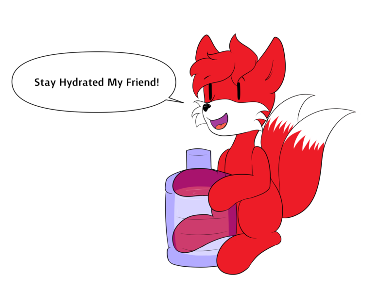 Size: 1913x1476 | Tagged: safe, artist:itwasscatters, derpibooru import, oc, oc:two-tailed derpy, unofficial characters only, fox, hybrid, dialogue, image, male, png, simple background, sitting, solo, tail, text, transparent background, two tails, water