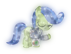 Size: 7010x5314 | Tagged: safe, artist:lincolnbrewsterfan, derpibooru import, oc, oc:scotch tape, crystal pony, earth pony, pony, fallout equestria, fallout equestria: project horizons, absurd resolution, alternate hairstyle, clothes, crystallized, derpibooru exclusive, fanfic art, female, filly, foal, image, looking at you, one eye closed, pipbuck, pipbuck 3000, png, screwdriver, simple background, smiling, transparent background, vault suit, wink, winking at you, wrench