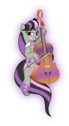 Size: 3135x5695 | Tagged: safe, artist:lincolnbrewsterfan, derpibooru import, octavia melody, earth pony, pony, .svg available, alternative cutie mark placement, bow (instrument), cello, cello bow, derpibooru exclusive, facial cutie mark, female, glow, glowing mane, gradient hooves, image, mare, musical instrument, png, rainbow power, rainbow power-ified, shine like rainbows, simple background, smiling at you, solo, transparent background, vector, violin