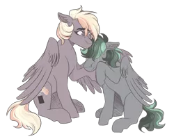 Size: 3000x2400 | Tagged: safe, artist:kikirdcz, derpibooru import, oc, oc:hazel skies, oc:misty, unofficial characters only, pegasus, pony, crying, female, image, mare, png, simple background, transparent background