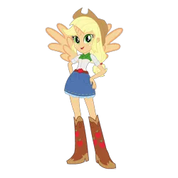 Size: 1280x1280 | Tagged: safe, derpibooru import, edit, editor:mario101, applejack, alicorn, equestria girls, alicornified, applecorn, horn, image, png, ponied up, race swap, simple background, solo, transparent background, wings
