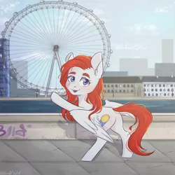 Size: 800x800 | Tagged: safe, artist:silbersternenlicht, derpibooru import, oc, unofficial characters only, pegasus, pony, image, london, london eye, png, solo