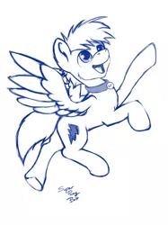 Size: 1535x2048 | Tagged: safe, artist:btbunny, derpibooru import, oc, oc:superponybolt, pegasus, pony, image, jpeg, monochrome, pegasus oc, simple background, wings