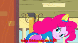Size: 700x390 | Tagged: safe, derpibooru import, screencap, blueberry cake, bright idea, curly winds, diamond tiara, drama letter, microchips, mystery mint, paisley, pinkie pie, rose heart, scribble dee, silver spoon, some blue guy, velvet sky, watermelody, equestria girls, equestria girls (movie), animated, ass, butt, butt shake, cafeteria, diamond buttiara, female, gif, happy birthday mlp:fim, image, male, mlp fim's tenth anniversary, students, wondercolt ears, wondercolt tail, wondercolts uniform