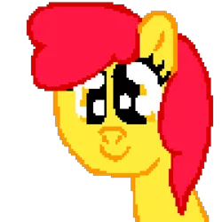 Size: 1024x1024 | Tagged: safe, artist:mario64, derpibooru import, apple bloom, earth pony, pony, adorabloom, alternate hairstyle, cute, female, filly, image, pixel art, png, simple background, solo, transparent background