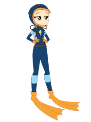 Size: 1024x1366 | Tagged: safe, artist:zefrenchm, derpibooru import, indigo zap, equestria girls, clothes, diving suit, female, hooded wetsuit, image, png, scuba, scuba gear, simple background, solo, transparent background, vector, wetsuit