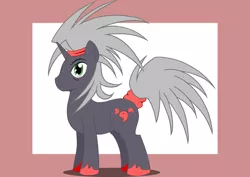 Size: 1180x837 | Tagged: safe, artist:yohawk, derpibooru import, oc, oc:greyhawk, unofficial characters only, pony, unicorn, abstract background, horn, image, jpeg, male, solo, stallion, story included, unicorn oc, unshorn fetlocks