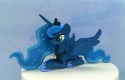 Size: 2979x1920 | Tagged: safe, artist:sparkle257, derpibooru import, princess luna, alicorn, pony, figurine, image, irl, jpeg, lying down, photo, prone, solo