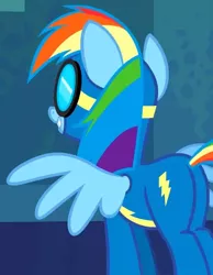 Size: 545x701 | Tagged: safe, derpibooru import, screencap, rainbow dash, newbie dash, butt, clothes, cropped, image, jpeg, plot, uniform, wonderbolts uniform