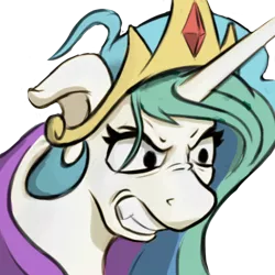 Size: 500x500 | Tagged: safe, artist:cocaine, derpibooru import, princess celestia, alicorn, angry, gritted teeth, image, png, ragelestia, simple background, solo, transparent background