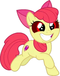 Size: 552x698 | Tagged: safe, artist:angrymetal, derpibooru import, apple bloom, earth pony, pony, .exe, bow, cutie mark, female, filly, hair bow, image, png, red eyes, running, smiling, the cmc's cutie marks
