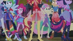 Size: 1280x720 | Tagged: safe, derpibooru import, edit, edited screencap, screencap, applejack, flash sentry, fluttershy, pinkie pie, rainbow dash, rarity, sci-twi, sunset shimmer, twilight sparkle, cheer you on, equestria girls, equestria girls series, spoiler:eqg series (season 2), animated, evil laugh, humane five, humane seven, humane six, image, kirby, kirby's return to dream land, laughing, magolor, magolor ex, nintendo, ponied up, super ponied up, webm