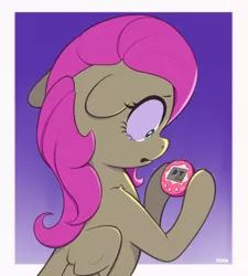Size: 2150x2393 | Tagged: safe, artist:nookprint, derpibooru import, fluttershy, pegasus, pony, crying, cute, dead, female, filly, filly fluttershy, floppy ears, image, png, sad, sadorable, shyabetes, solo, tamagotchi, younger, younger fluttershy