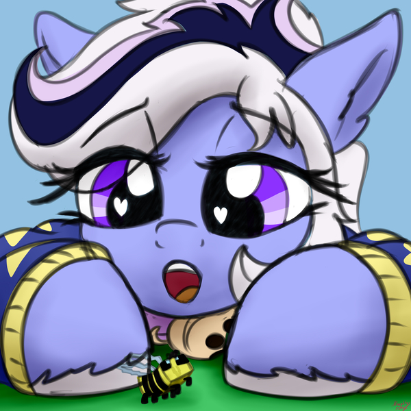 Size: 3000x3000 | Tagged: safe, artist:littlenaughtypony, derpibooru import, oc, oc:whiskey lullaby, bee, insect, pony, image, jpeg, minecraft, minecraft bee