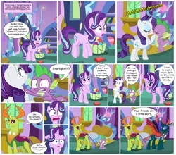 Size: 3975x3500 | Tagged: safe, derpibooru import, edit, edited screencap, editor:wild stallions, screencap, pharynx, rarity, spike, starlight glimmer, thorax, changedling, changeling, comic:the first incestuous foal of sunset shimmer, dragon dropped, disguise, disguised changeling, explicit source, female, gay, gay in front of girls, image, implied shipping, implied sparity, implied straight, incest, king thorax, male, png, prince pharynx, shipping, sparity, spike's room, story in the source, straight, thorynx
