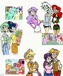 Size: 2425x2895 | Tagged: safe, artist:citi, derpibooru import, screencap, applejack, big macintosh, bon bon, diamond tiara, little mac, lyra heartstrings, silver spoon, sugar belle, sweetie drops, twist, human, the last problem, aunt and nephew, female, holding hands, hug, humanized, image, jpeg, lesbian, lyrabon, male, older, older applejack, older diamond tiara, older silver spoon, older twist, scene interpretation, screencap reference, shipping, straight, sugarmac