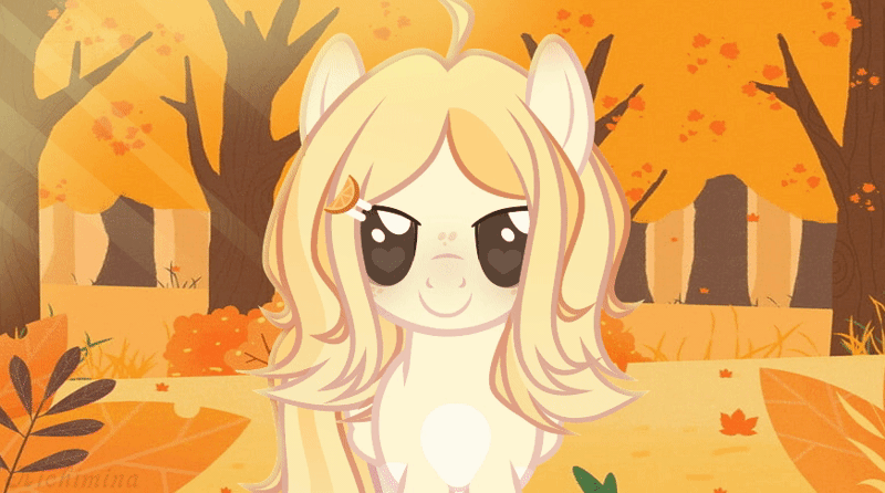 Size: 872x486 | Tagged: safe, artist:kichimina, derpibooru import, oc, unofficial characters only, pegasus, pony, air kiss, animated, autumn, autumn leaves, barrette, blowing a kiss, blushing, bust, colored, commission, female, gif, glitter, heart, heart eyes, image, leaf, leaves, lidded eyes, mare, show accurate, smiling, solo, tail, tree, vector, wingding eyes, wings, ych result