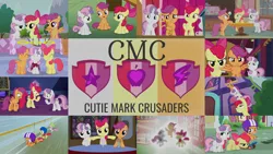 Size: 1978x1113 | Tagged: safe, derpibooru import, edit, edited screencap, editor:quoterific, screencap, apple bloom, scootaloo, sweetie belle, call of the cutie, crusaders of the lost mark, growing up is hard to do, just for sidekicks, marks for effort, one bad apple, on your marks, ponyville confidential, stare master, the cutie mark chronicles, the cutie pox, the last crusade, cutie mark crusaders, feather, halo, helmet, image, older, older apple bloom, older scootaloo, older sweetie belle, png, scooter, zipline