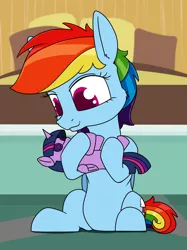 Size: 970x1300 | Tagged: safe, artist:dacaoo, derpibooru import, rainbow dash, twilight sparkle, twilight sparkle (alicorn), alicorn, pony, cute, dashabetes, female, image, implied lesbian, implied shipping, implied twidash, plushie, png, twilight sparkle plushie