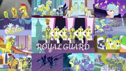 Size: 1958x1102 | Tagged: safe, derpibooru import, edit, edited screencap, editor:quoterific, screencap, amethyst stone, applejack, cozy glow, echo (bat pony), flash magnus, guardian angel (character), nocturn, silver sable, spearhead, windstorm, bat pony, earth pony, pegasus, pony, unicorn, a canterlot wedding, a rockhoof and a hard place, celestial advice, friendship is magic, luna eclipsed, rarity investigates, school raze, sparkle's seven, the beginning of the end, the cutie mark chronicles, the ending of the end, the times they are a changeling, angry, apple chord, armor, brainwashing, charge, crystal guard, crystal guard armor, duo, duo male, eyes closed, female, filly, guardsmare, hoof shoes, image, male, mare, messy mane, night guard, open mouth, png, royal guard, scared, solo, teeth, trio, trio male