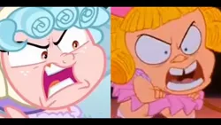 Size: 1280x720 | Tagged: safe, derpibooru import, edit, screencap, cozy glow, frenemies (episode), cats don't dance, comparison, cozy glow is best facemaker, darla dimple, faic, image, jpeg