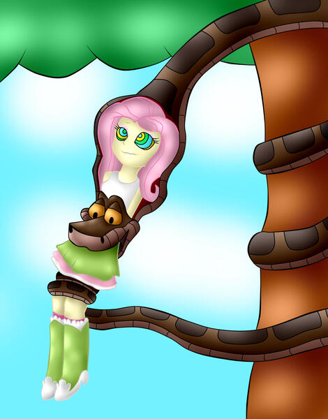 Questionable Artist Jerrydestrtoyer Derpibooru Import Fluttershy Snake Equestria