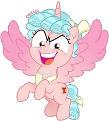 Size: 4256x4721 | Tagged: safe, artist:cirillaq, derpibooru import, cozy glow, alicorn, pony, the ending of the end, absurd resolution, alicornified, crazy glow, cutie mark, female, filly, flying, image, insanity, open mouth, png, race swap, simple background, solo, transparent background, vector
