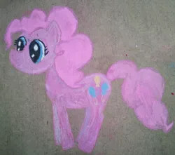 Size: 640x565 | Tagged: artist needed, source needed, safe, derpibooru import, pinkie pie, chalk art, chalk drawing, image, png, solo, traditional art