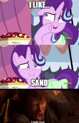 Size: 500x775 | Tagged: safe, derpibooru import, edit, edited screencap, screencap, starlight glimmer, unicorn, rock solid friendship, anakin skywalker, darth vader, exploitable meme, image, meme, png, prequel meme, revenge of the sith, sand, star wars, starlight's confessions, this will end in death, this will end in tears, this will end in tears and/or death