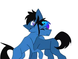 Size: 4000x3000 | Tagged: safe, artist:toptian, derpibooru import, oc, unofficial characters only, earth pony, pony, earth pony oc, eyes closed, gay, hug, image, male, png, simple background, smiling, stallion, white background