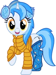 Size: 4500x6001 | Tagged: safe, artist:pirill, derpibooru import, oc, oc:penny curve, unofficial characters only, pony, unicorn, derpibooru community collaboration, mlp vector club, 2021 community collab, absurd resolution, clothes, cutie mark, female, image, jacket, mare, open mouth, png, raised leg, show accurate, simple background, socks, solo, text, transparent background, vector, winter jacket