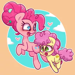 Size: 1500x1500 | Tagged: safe, artist:lou, derpibooru import, li'l cheese, pinkie pie, earth pony, pony, the last problem, colt, cute, diapinkes, female, happy, image, li'l cuteese, male, mare, mother and child, mother and son, older, older pinkie pie, png