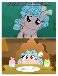 Size: 3106x4096 | Tagged: safe, artist:aleximusprime, artist:mlp-silver-quill, derpibooru import, edit, edited screencap, screencap, cozy glow, the summer sun setback, a better ending for cozy, cozybetes, cupcake, cute, food, happy, image, jpeg