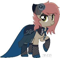 Size: 1200x1159 | Tagged: safe, artist:jennieoo, derpibooru import, oc, oc:atari, earth pony, pony, animated, clothes, commission, cute, dress, female, flower, gala dress, gif, goth, image, mare, rainbow, raised hoof, rose, show accurate, simple background, smiling, solo, transparent background, vector