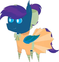 Size: 5699x6073 | Tagged: safe, artist:tikibat, derpibooru import, oc, oc:stardust, oc:stardust(cosmiceclipse), unofficial characters only, bat pony, pony, bat pony oc, bat wings, cheerleader, cheerleader outfit, clothes, crossdressing, derpibooru exclusive, ear fluff, eyeshadow, fangs, femboy, image, makeup, male, membranous wings, png, simple background, slit eyes, slit pupils, socks, solo, stallion, striped socks, transparent background, wings