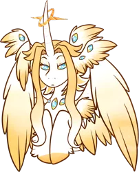 Size: 704x872 | Tagged: safe, artist:velnyx, derpibooru import, oc, oc:seraphim, alicorn, seraph, seraphicorn, alicorn oc, bust, horn, image, multiple eyes, multiple wings, png, portrait, simple background, solo, transparent background, wings