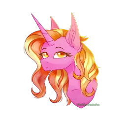 Size: 2000x2000 | Tagged: safe, artist:redheartponiesfan, derpibooru import, luster dawn, pony, unicorn, alternate hairstyle, bust, female, image, mare, png, simple background, solo, transparent background