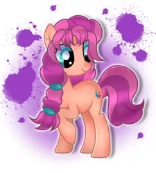 Size: 1968x2182 | Tagged: safe, artist:doraeartdreams-aspy, derpibooru import, sunny starscout, earth pony, pony, braid, female, g5, g5 to g4, image, mare, paint, png, raised hoof, smiling, solo