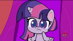 Size: 600x340 | Tagged: safe, derpibooru import, screencap, twilight sparkle, twilight sparkle (alicorn), alicorn, pony, game knight, my little pony: pony life, spoiler:pony life s01e21, animated, bipedal, cute, eyes closed, female, gif, glowing horn, golden oaks library, horn, image, library, magic, magic aura, open mouth, solo, talking, twiabetes, volumetric mouth