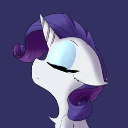 Size: 2362x2362 | Tagged: safe, artist:jubyskylines, derpibooru import, rarity, pony, unicorn, blue background, bust, chest fluff, eyes closed, eyeshadow, female, floppy ears, high res, image, makeup, mare, png, simple background, solo