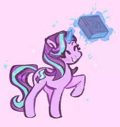 Size: 1796x1898 | Tagged: safe, artist:kindofmax, derpibooru import, starlight glimmer, pony, unicorn, book, glowing horn, horn, image, jpeg, solo