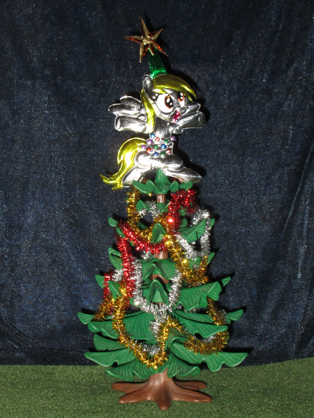 Size: 2142x2855 | Tagged: safe, alternate version, artist:malte279, derpibooru import, derpy hooves, christmas, christmas tree, craft, hearth's warming eve, hearth's warming tree, holiday, image, irl, jpeg, metal foil, photo, relief, tree