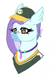 Size: 437x646 | Tagged: safe, artist:pandorasia, derpibooru import, oc, oc:ocean breeze, classical hippogriff, hippogriff, american football, baseball cap, beak, birb, bust, cap, clothes, green bay packers, hat, hippogriff oc, image, jersey, jewelry, png, portrait, smiling, solo, sports