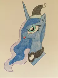 Size: 2448x3264 | Tagged: safe, artist:infernapelover, derpibooru import, princess luna, hat, image, jpeg, solo